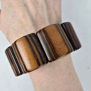 Carved Wood Stretch Bracelet